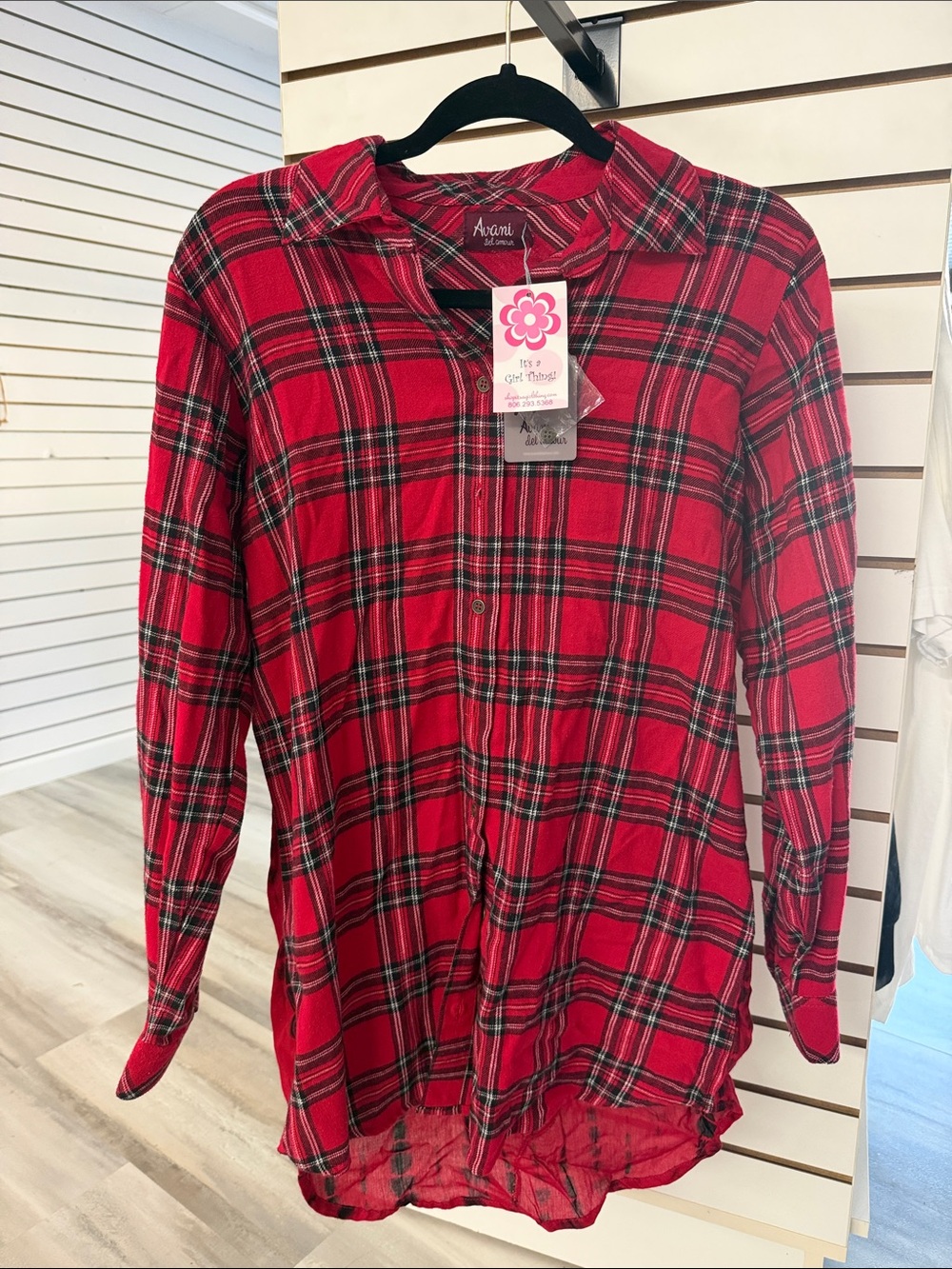 Avani Red Plaid Button-Down Shirt - Classic Collar